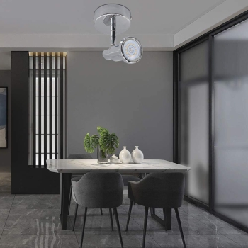 Kinkiet niklowana lampa ścienna IP22 łazienka salon z żarówką GU10 LED 3W [Artp]